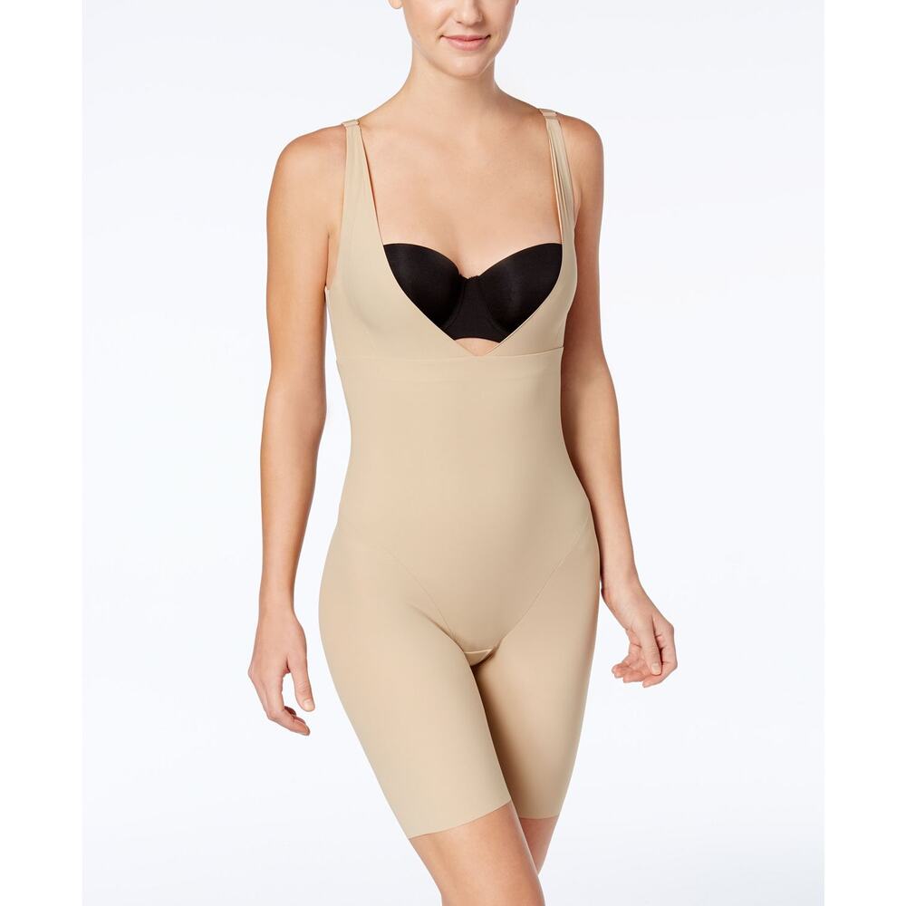 Maidenform Firm Tummy-Control Slimmer Long Leg Open Bust Shaper Beige 2556 XL